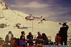 Swiss Alps, 1970s - The BO-105C HB-XFN in service with Bellefonte Services AG (HAB)