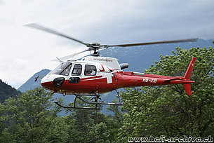Balzers/FL, June 2019 - The AS 350B3e Ecureuil HB-ZIB in service with Swiss Helicopter (M. Bazzani)