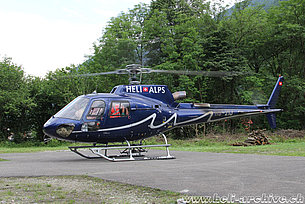 Preonzo/TI, June 2016 - The AS 350B3 Ecureuil HB-ZIJ temporarily in service with Heli-TV (M. Ceresa)