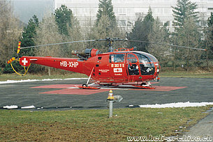 Altdorf/UR, January 1992 - The SA 319B Alouette 3 HB-XHP in service with Rega (K. Albisser)