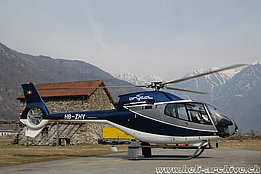 San Vittore/GR, marzo 2009 - L'EC 120B Colibri HB-ZHV Colibri in servizio con la Brycal (M. Bazzani)