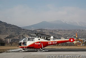 Sion/VS, February 2010 - The SE 3160 Alouette III HB-XOF of Air Glaciers (M. Bazzani)