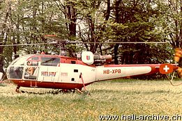 1986 - The SA 316B Alouette III HB-XPB in service with Heli-TV piloted by Giovanni Frapolli (HAB)