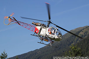 Vallese/VS, agosto 2018 - L'SA 315B Lama HB-XZU in servizio con la Air Glaciers (M. Ceresa)