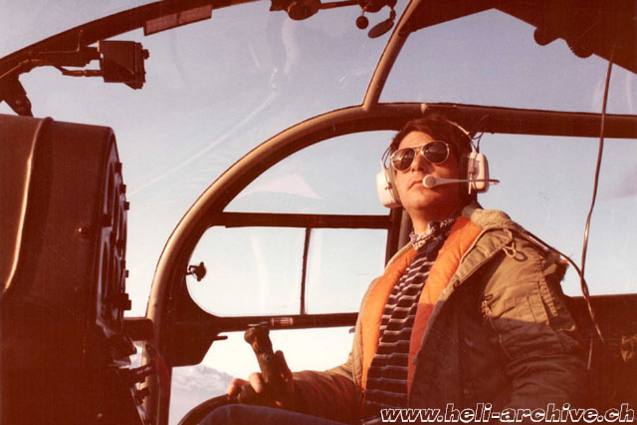 David Vogt at the controls of an Alouette 3 (archive D. Vogt)