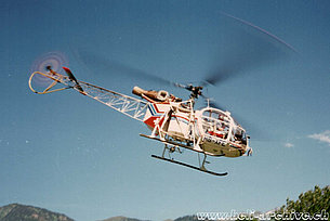 Giugno 1990 - L'SA 315B Lama HB-XFE in servizio con la Air Grischa (HAB)