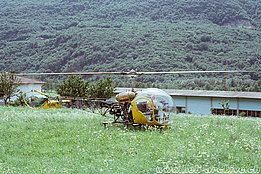 Claro/TI, primi anni Ottanta - L'Agusta-Bell 47G2 HB-XME in servizio con la Elicitino (G. Gemetti)