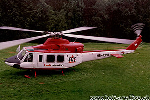 April 1992 - The Agusta-Bell 412 HB-XVU in service with Helimission (HAB)