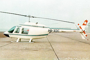Cascina Costa/Italia, 1970 - L'Agusta-Bell 206A Jet Ranger HB-XDC pronto per essere consegnato alla Nairag AG (HAB)