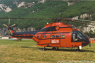 Lodrino/TI, September 1996 - The SA 330J Puma HB-XVI in service with Heli-TV (M. Bazzani)