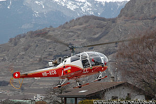 Sion/VS, febbraio 2011 - L'SE 3160 Alouette 3 HB-XCB in servizio con la Air Glaciers (M. Bazzani)