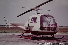 Cascina Costa/Italy, June 1963 - The Agusta-Bell 47J3B-1 HB-XBR ready to be delivered to Hermann Geiger (HAB)