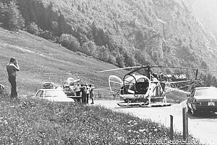 Glarus alps, 1970s - The SA 315B Lama HB-XFX in service with Air Grischa (family Kolesnik)