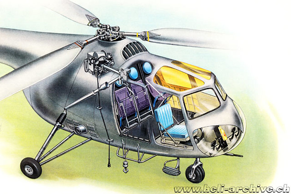 In this cutaway drawing the Bristol 171 Mk. 4 is shown equipped for SAR duties (HAB)