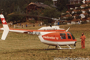 '70s - The Bell 206B Jet Ranger II HB-XFH in service with Heliswiss (P. Aegerter)