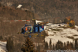 Pilatus/LU, February 2010 - The SA 315B Lama HB-ZGP in service with Alpin Lift (B. Siegfried)