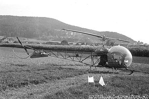 Ostermundigen/BE, settembre 1956 - Il Bell 47G HB-XAK in servizio con la Heliswiss (HAB)
