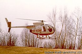 Monti di Sementina/TI, marzo 1972 - Lo Hughes 369HS HB-XDM in servizio con la Eliticino (HAB)
