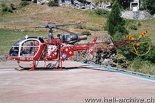 Zermatt/VS, settembre 2000 - L'SA 315B Lama HB-XXE in servizio con la Air Zermatt (H. Zurniwen)