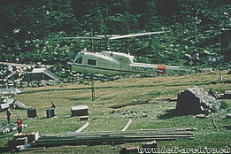Swiss Alps, summer 1963 - The Agusta-Bell 204B HB-XBN in service with Heliswiss (HAB)