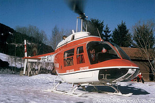 1974 -  Heli-ski with the Bell 206A/B Jet Ranger II HB-XCT in service with Heliswiss (E. Devaud)