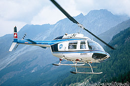 Zermatt/GR, ottobre 1996 - L'Agusta-Bell 206B Jet Ranger III HB-XBA temporaneamente in servizio con la Air Zermatt (HAB)