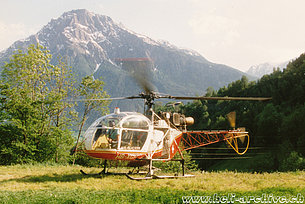 Naters/VS, maggio 1989 - L'SA 315B Lama HB-XGP in servizio con la Air Glaciers (archivio B. Pollinger)