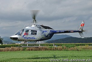 Birrfeld, August 2012 - The Agusta-Bell 206B Jet Ranger II HB-XPA in service with Skymedia (photo Thomas Schmid)