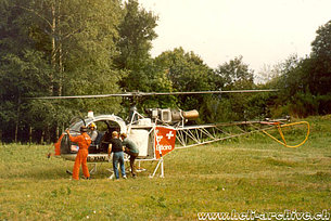 Sementina/TI, settembre 1990 - L'SA 315B Lama HB-XHN in servizio con la Eliticino (M. Bazzani)