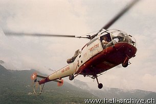 1986 - L'SA 316B Alouette III in servizio con la Heli-TV pilotato da Giovanni Frapolli (HAB)