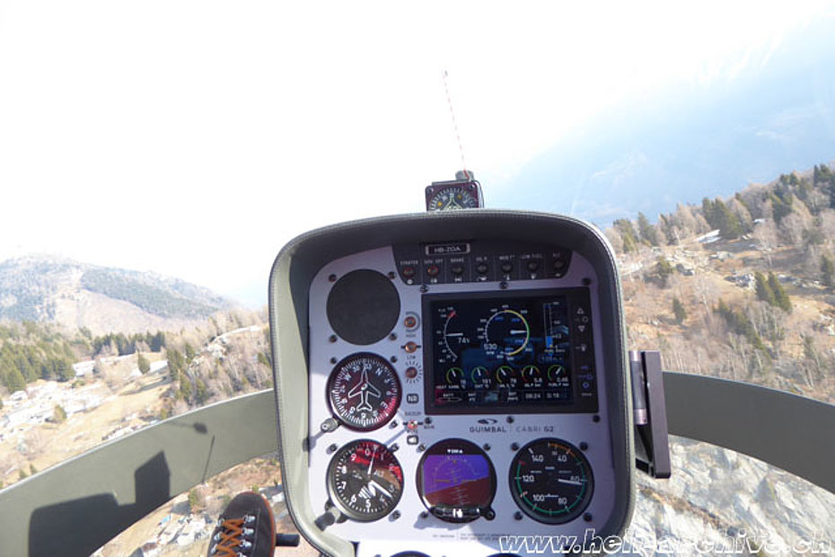 In flight with the Guimbal Cabri G2 (M. Bazzani)