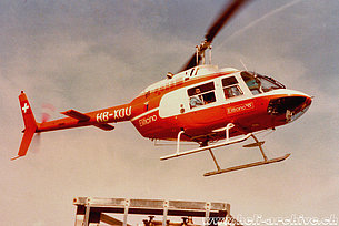Early 1980s - The Bell 206A/B Jet Ranger II HB-XOU in service with Eliticino (HAB)