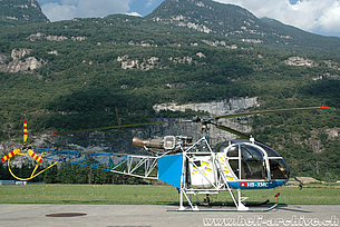 Lodrino aerodrome/TI, July 2010 - The SA 315B Lama HB-XMC in service with Heli-TV shortly after the complete overhaul (M. Bazzani)