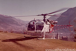 Vallese/VS, anni Settanta - L'SA 315B Lama HB-XGE in servizio con la Air Zermatt (HAB)