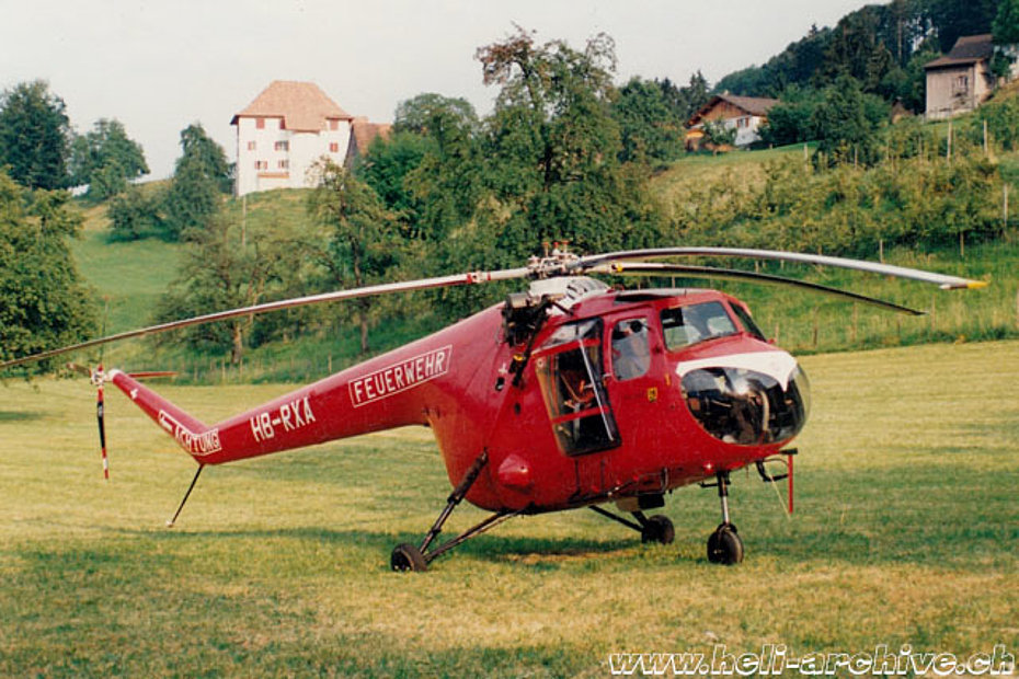 The Bristol 171 Mk. 52 HB-RXA with "Feuerwehr" colors, photographed in Switzerland (archive D. Hasebrink)