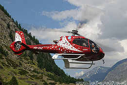 Zermatt/VS, giugno 2015 - L'EC 130T2 HB-ZAZ in servizio con la Air Zermatt (J. Zurniwen)