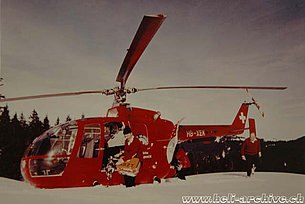 The MBB BO-105C HB-XEK in service with the Swiss Air Rescue Guard between 1974 and 1978 (HAB)