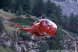 Zermatt/VS, anni Ottanta - L'SE 3160 Alouette 3 HB-XDA in servizio con la Air Zermatt (HAB)