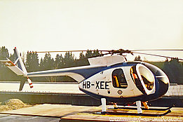 Schindellegi/SZ, 1970s - The Hughes 500C HB-XEE of Robert Fuchs (HAB)