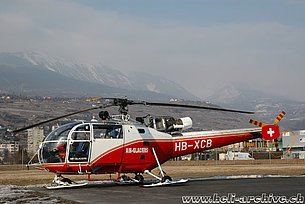 Sion/VS, febbraio 2010 - L'SE 3160 Alouette III HB-XCB in servizio con la Air Glaciers (M. Bazzani)