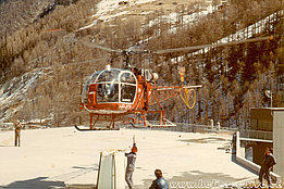 Zermatt/VS, autunno 1972 - L'SA 315B Lama HB-XDI in servizio con la Air Zermatt (HAB)