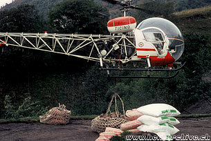 Valle Morobbia/TI, settembre 1969 - L'Agusta-Bell 47G3B-1 HB-XBY in servizio con la Eliticino (HAB)