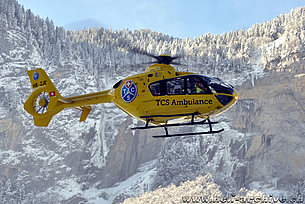 Lauterbrunnen/BE, January 2013 - The EC 135P1 HB-ZJE in service with Skymedia AG (K. Albisser)