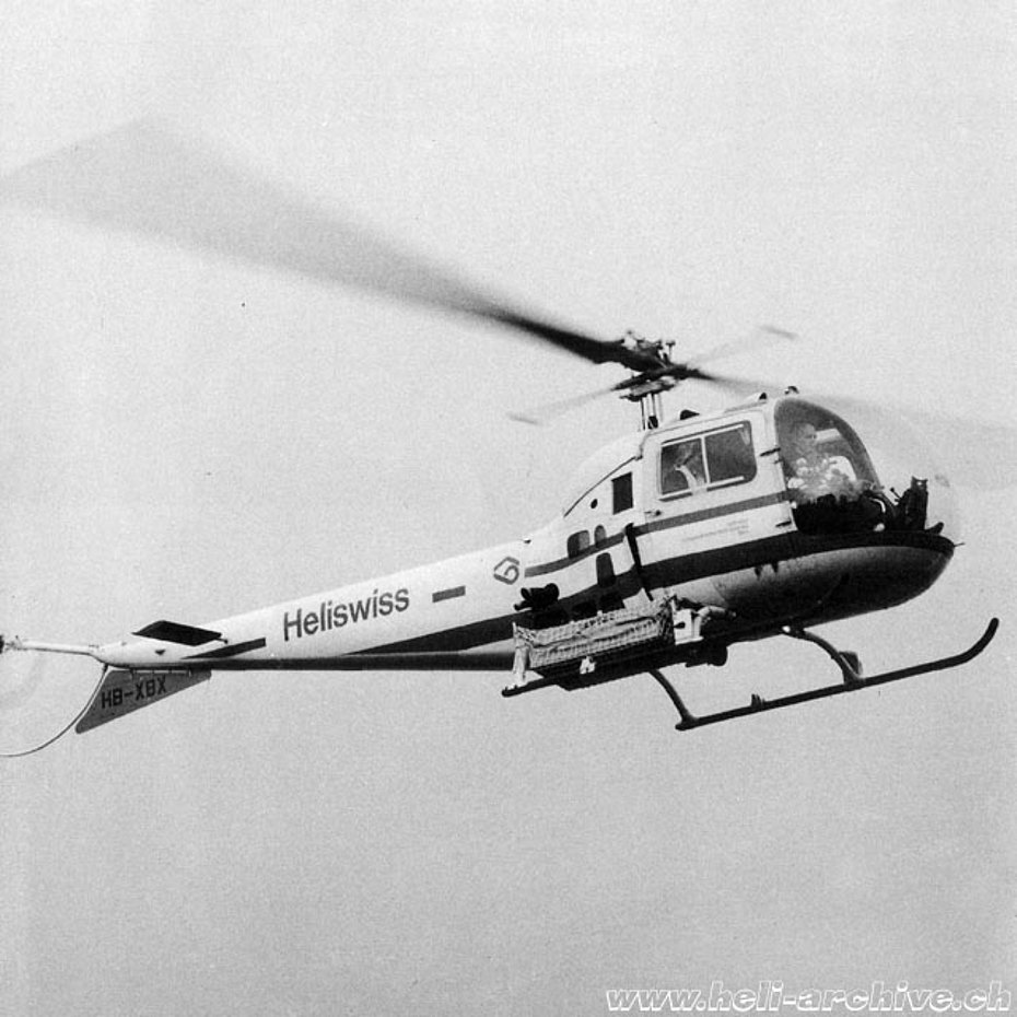 1965 - Werner Donau with the Agusta-Bell 47J3B-1 HB-XBX in service with Heliswiss (family Donau)