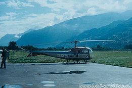 Sion/VS, late 1960s - The Agusta-Bell 47J3B-1 HB-XCA in service with the SARG (archive Air Glaciers)