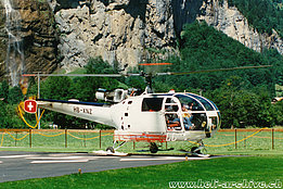 Lauterbrunnen/BE, agosto 1987 - L'SE 3160 Alouette 3 HB-XNZ in servizio con la Air Glaciers (B. Pollinger)