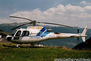 Chironico/TI, August 2003 - The AS 350B3 Ecureuil HB-ZCS in service with Heli-Rezia (M. Bazzani)