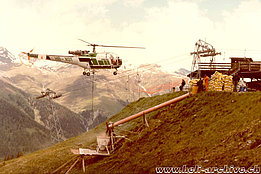 Alpi svizzere, anni Ottanta - L'SA 316B Alouette 3 HB-XOT in servizio con la Rhein-Helikopter (HAB)