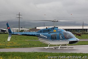 Belp/BE, May 2013 - The Bell 206B Jet Ranger III HB-ZLO in service with Swiss Helicopter (M. Ceresa)