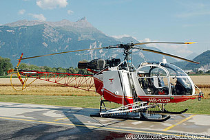 Collombey/VS, July 2006 - The SA 315B Lama HB-XGP in service with Air Glaciers (K. Albisser)